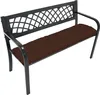 A brown cushion on a black metal bench. Produktbild-Vorschau