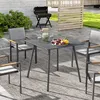 Outsunny Gartentisch Stahl 80 x 80 x 74cm Wetterfest Produktbild-Vorschau 2