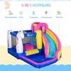 Outsunny Aufblasbare Hüpfburg mit Rutsche Pool Spielburg Produktbild-Vorschau 4