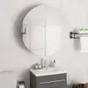 vidaXL Koupelnová skříňka s kulatým zrcadlem a LED šedá Náhled obrázku produktu 2