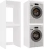 A white cabinet next to a stack of two washing machines. Podgląd zdjęcia produktu