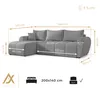 AX LIVING Canapé d'angle avec fonction sommeil Malatya L Voir les images du produit 8