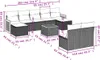 vidaXL 10-tlg. Garten-Sofagarnitur mit Kissen Grau Poly Produktbild-Vorschau 8