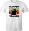 Herren T-Shirt Pew Pew Madafakas! schwarze Katze Fun-Shirt Produktbild-Vorschau 1