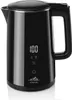 A black electric kettle with a digital display is shown against a white background. Podgląd zdjęcia produktu
