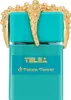 A close-up studio shot of a teal perfume bottle with a gold starfish-like cap. Podgląd zdjęcia produktu