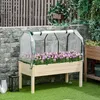 Podwyższona grządka Outsunny z inspektem i szklarnią, Podgląd zdjęcia produktu 3