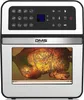 A close-up front view of a DMS® 12L air fryer oven with a whole roasted chicken inside. Produktbild-Vorschau