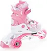 A single pink and white inline skate for children, shown from a side angle against a white background. Produktbild-Vorschau