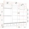 A technical drawing with dimensions of a wardrobe. Produktbild-Vorschau