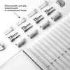 A collection of white pleating fabric and accessories for blinds, laid out on a white surface. Produktbild-Vorschau