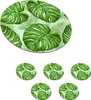 MuchoWow® Okrúhly sklenený podšálok, sada 6 ks Monstera - Náhľad obrázku produktu 1