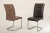Two dining chairs with metal frames and upholstered seats and backs. Podgląd zdjęcia produktu