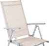 6er Set Garten Klappstuhl Hochlehner Alu - Textilen 7- Positionen Silbergrau/Beige Produktbild-Vorschau