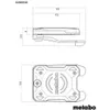 Technical drawing with dimensions of a Metabo tracker. Voir les images du produit