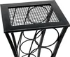 A close-up, top-down view of a black metal wine rack. Podgląd zdjęcia produktu