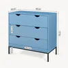 Comodino "Colwyn" a 3 cassetti 78 x 80 x 40 cm Blu Anteprima dell’immagine prodotto 6
