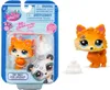 A packaged set of Littlest Pet Shop toys, including a fox and a panda, along with accessories, displayed next to the individual fox toy. Podgląd zdjęcia produktu
