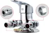 Close-up view of a chrome faucet with callouts highlighting specific parts and a measurement. Produktbild-Vorschau