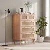 Komoda INONEFT s 5 zásuvkami, ratanová komoda do obývacího Náhled obrázku produktu 1