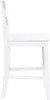 A side view of a white wooden bar stool against a white background. Náhled obrázku produktu
