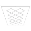 A silver, expandable scissor-like frame structure, likely a component of a lighting fixture, is shown against a white background. Podgląd zdjęcia produktu
