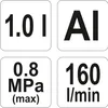 Yato YT-2376 Pistola ad aria compressa per sabbia 1 L 8 bar Anteprima dell’immagine prodotto 9