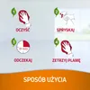 An instructional graphic showing four steps for using a cleaning product. Produktbild-Vorschau