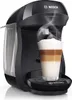 A black Bosch Tassimo coffee machine making a layered latte. Produktbild-Vorschau