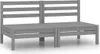 vidaXL 2-Sitzer-Gartensofa Grau Kiefer Massivholz Produktbild-Vorschau 1