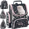 PASO Schulranzen für Mädchen mit Katzenmotiv Produktbild-Vorschau 1