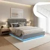 LED Polsterbett 'Tröstiar' mit Bettkasten und Matratze Produktbild-Vorschau 1