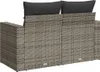 vidaXL Záhradná pohovka 2-sed s vankúšom Grey Poly Rattan Náhľad obrázku produktu 6