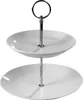 Etagere - H 23 cm - 2 Etagen - Weiß - Porzellan Produktbild-Vorschau 4