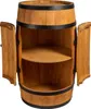 An open barrel-shaped cabinet with two shelves, designed to resemble a wine barrel. Produktbild-Vorschau