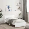 Design Bettgestell mit Kopfteil und LED-Leuchten Weiß Produktbild-Vorschau 3