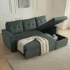 riess-ambiente Ecksofa APARTMENT 205cm grün Cord 3-Sitzer Produktbild-Vorschau 1