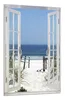 Wallario Wandbild mit Fenster-Illusion: Blick auf Strand, Produktbild-Vorschau 2