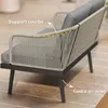 Outsunny 2-Sitzer-Gartensofa mit gewebten Harzkissen, Produktbild-Vorschau 7