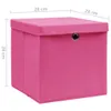 vidaXL Scatole con coperchio 4 pezzi 28x28x28 cm Rosa Anteprima dell’immagine prodotto 5