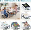 COSTWAY Kindertisch mit 2 Stühlen, Maltisch 5 in 1 mit Produktbild-Vorschau 4
