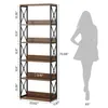 Libreria in stile industriale Tribesigns, altezza 178 cm, 6 Anteprima dell’immagine prodotto 2