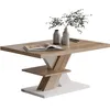 CASARIA® Couchtisch Weiß Eiche Holz Stauraum Ablage Produktbild-Vorschau 1