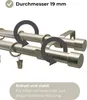 LOFT 160 cm Doppelte Gardinenstange 19 mm aus Metall mit Produktbild-Vorschau 6