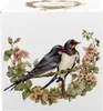 Two barn swallows perched on a branch with flowers and leaves. Anteprima dell’immagine prodotto