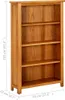 Libreria 4 scomparti 70x22x110 cm in rovere massiccio Anteprima dell’immagine prodotto 5