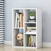 A white, open bookshelf with books and a decorative item. Náhled obrázku produktu