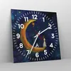 Wanduhr - Quadrat - Glasuhr - Mädchen auf der Mond - Produktbild-Vorschau 4