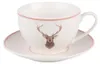 Clayre & Eef Tasse mit Untertasse 200 ml Beige Porzellan Produktbild-Vorschau 1