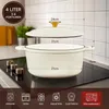 Emaille Bräter 24cm/4L Cremeweiß Gusseisen Schmortopf mit Produktbild-Vorschau 3